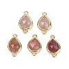 Natural Strawberry Quartz Faceted Connector Charms G-L514-048P-02-1
