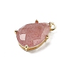 Natural Strawberry Quartz Faceted Pendants G-M431-16G-06-2
