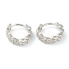 Brass Micro Pave Clear Cubic Zirconia Huggie Hoop Earrings EJEW-L234-029P-1
