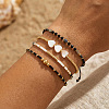 4Pcs 4 Styles Glass Seed Bead Stretch Bracelet Set FG0392-2-3