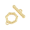 Twist Ring Brass Toggle Clasps KK-G548-32G-3