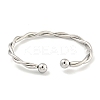 Non-Tarnish Twisted 304 Stainless Steel Cuff Bangles for Women BJEW-P331-08P-3