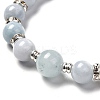Natural Aquamarine Beads Stretch Bracelet Set for Men Women Girl Gift BJEW-JB06709-10