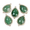 Natural Green Strawberry Quartz Faceted Teardrop Links G-B126-03G-07-1