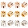 15Pcs 3 Colors Stainless Steel Textured Beads STAS-UN0021-01-1