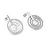 Rhinestone Multi-Ring Dangle Stud Earrings EJEW-E286-10P-1