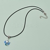Glass Seed Beads & Glass Pearl Angel Pendant Necklaces NJEW-MZ00056-05-4