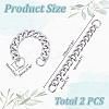 2Pcs Aluminum Curb Chain Purse Strap Extender FIND-HY0004-37S-2