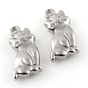 Tarnish Resistant 201 Stainless Steel Kitten Pendants STAS-Q195-24-1
