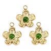 Natural Green Onyx Agate(Dyed & Heated) Flower Charms STAS-I325-143G-02-1