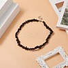 Natural Obsidian Chip Beaded Necklaces with 304 Stainless Steel Lobster Claw Clasp & Chain Extender NJEW-JN04225-03-6