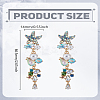 1 Pair Zinc Alloy Rhinestone Starfish Tassel Stud Earrings EJEW-LP0003-71-2