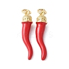 Brass Enamel Pendants X-KK-A252-13B-G-1