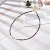 Shell Star & Glass Beaded Necklace for Women NJEW-JN03910-03-2