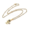201 Stainless Steel Crystal Rhinestone Sunflower Pendant Necklaces NJEW-H065-16G-2