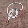 Rose Silicone ID Card Neck Strap Card Holder NJEW-SW00028-07-5