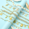 6Pcs 6 Styles Ocean Theme Cowrie Shell & Aluminum & Brass & Alloy Baseball Cap Chain HJEW-SC0002-37-3