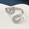 304 Stainless Steel Open Cuff Rings for Women RJEW-A079-06A-P-3