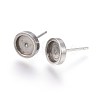 Tarnish Resistant 304 Stainless Steel Stud Earring Settings STAS-L219-02C-1