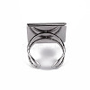 Tarnish Resistant 201 Stainless Steel Cuff Pad Ring Settings STAS-S080-041E-P-4