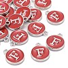 Platinum Plated Alloy Enamel Charms ENAM-S118-03F-P-4