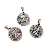 304 Stainless Steel with Paua Shell Pendants STAS-G268-02Z-P-1