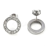 PVD Vacuum Plating 304 Stainless Steel Stud Earrings EJEW-C099-09-04-3