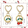 Cherry Alloy & Glass Pendant Decoration HJEW-SW00115-01-2