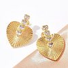 Brass Micro Pave Clear Cubic Zirconia Stud Earrings KK-U058-61G-2
