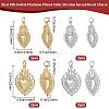 8Pcs 4 Style Rack Plating Brass Micro Pave Cubic Zirconia Pendants KK-BBC0005-80-2