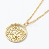 Brass Micro Pave Clear Cubic Zirconia Pendant Necklaces NJEW-J059-01E-3