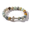 Natural Amazonite Beads Stretch Bracelets for Women Men QT3282-2-1