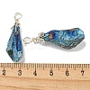 Electroplated Platinum Palted Copper Wire Wrapped Natural Quartz Crystal Pendants G-L133-07I-3