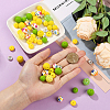 64Pcs Round & Rondelle Food Grade Eco-Friendly Silicone Beads SIL-SP0001-19C-4