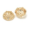 Rack Plating Brass Micro Pave Clear Cubic Zirconia Bead Caps KK-K386-13G-01-2