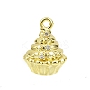 Brass Pave Clear Cubic Zirconia Pendants KK-L238-07G-1