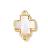 Natural White Shell Connector Charms KK-P292-12G-1