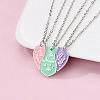 3Pcs Alloy Enamel Mom Daughter Heart Magnetic Pendant Necklace Sets for Mother's Day FS-WG5C723-02-3