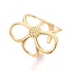 Adjustable Ion Plating(IP) 304 Stainless Steel Cuff Rings for Women RJEW-N052-22G-1