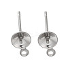 Anti-Tarnish 304 Stainless Steel Stud Earring Findings STAS-P370-02C-P-1