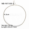 304 Stainless Steel Pave Clear Cubic Zirconia Square Snake Tennis Chain Necklaces for Women WGF0689-04-1