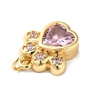 Rack Plating Brass Pave Cubic Zirconia Charms KK-O142-58G-01-3