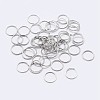 Anti-Tarnish Rhodium Plated 925 Sterling Silver Saw Cut Open Jump Rings STER-F036-02P-0.5x5mm-1