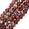 Electroplate Transparent Glass Beads Strands EGLA-A046-01B-14-1