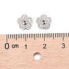5-Petal Brass Micro Pave Clear Cubic Zirconia Bead Caps X-ZIRC-P001-31P-3