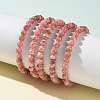 Natural Argentina Rhodochrosite Beaded Stretch Bracelets BJEW-L700-01A-1
