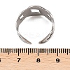 Non-Tarnish 304 Stainless Steel Curb Chain Shape Cuff Ring for Women RJEW-C025-31P-2