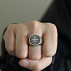 304 Stainless Steel Enamel Wide Band Finger Rings for Men RJEW-P163-01P-1