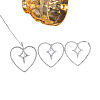 Heart with Star Brass Micro Pave Clear Cubic Zirconia Stud Earrings & Pendant Necklaces Sets for Women WGBADA3-01-2