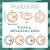 60Pcs 2 Colors Alloy Crystal Rhinestone Pendants FIND-DC0006-39-2
